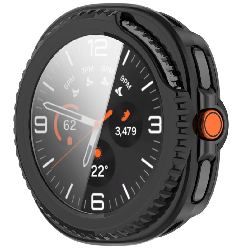 [Pachet 360°] Husa + folie Samsung Galaxy Watch8 Classic Techsuit Defense, negru