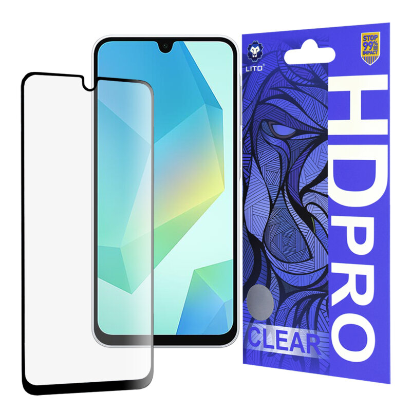 Folie sticla Samsung Galaxy A16 5G Lito HD Pro Clear, negru