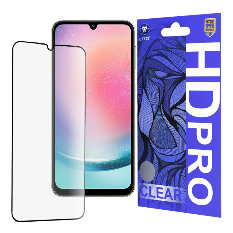 Folie sticla Samsung Galaxy A24 Lito HD Pro Clear, negru