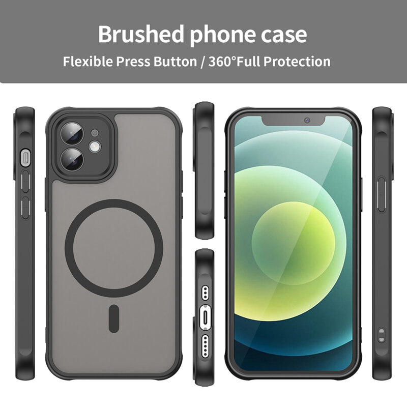 Husa iPhone 12 Techsuit HaloFrost II MagSafe, negru