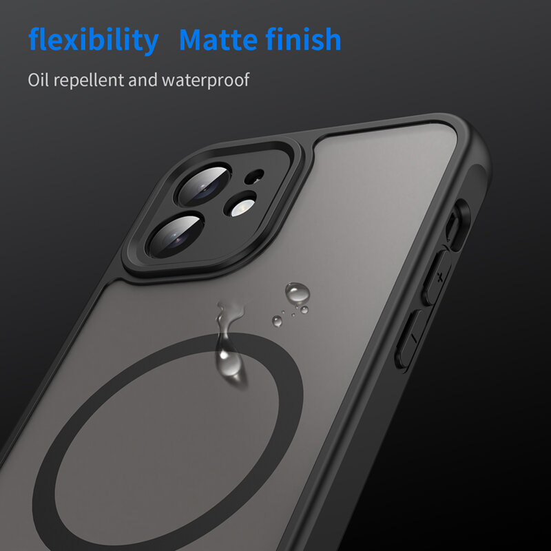 Husa iPhone 12 Techsuit HaloFrost II MagSafe, negru