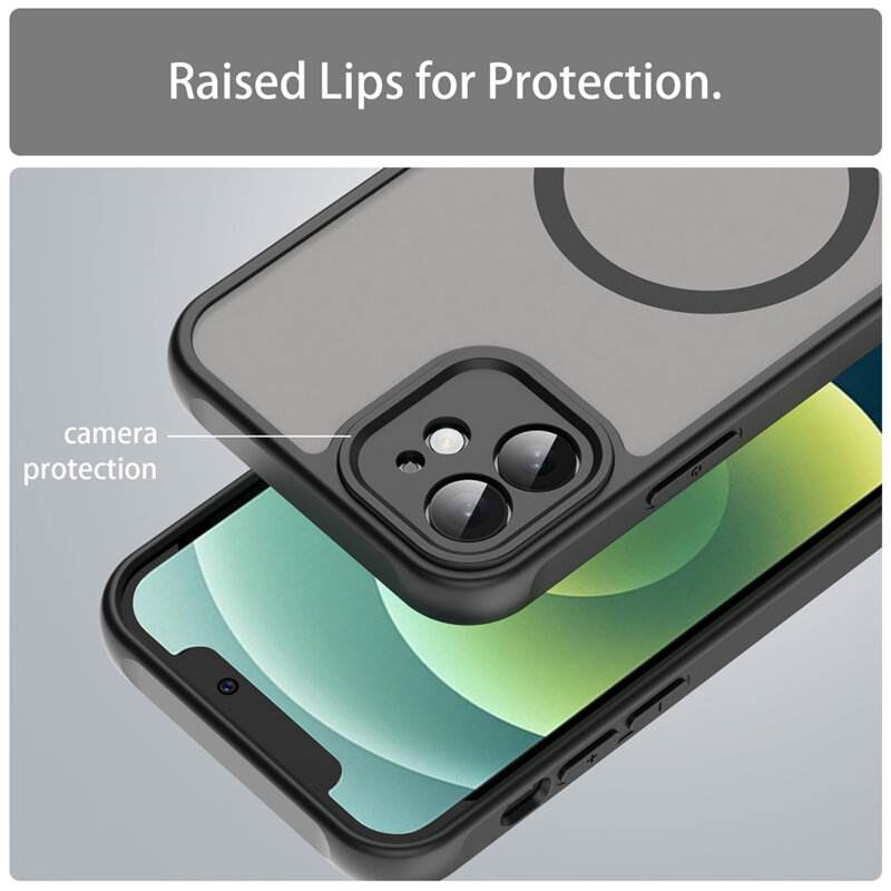 Husa iPhone 12 Techsuit HaloFrost II MagSafe, negru