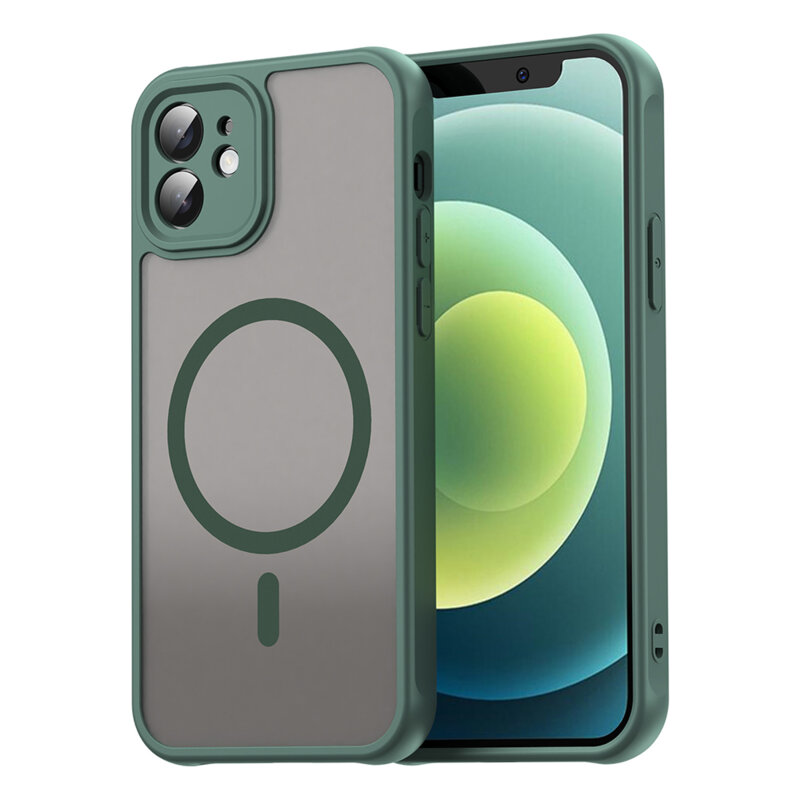Husa iPhone 12 Techsuit HaloFrost II MagSafe, verde
