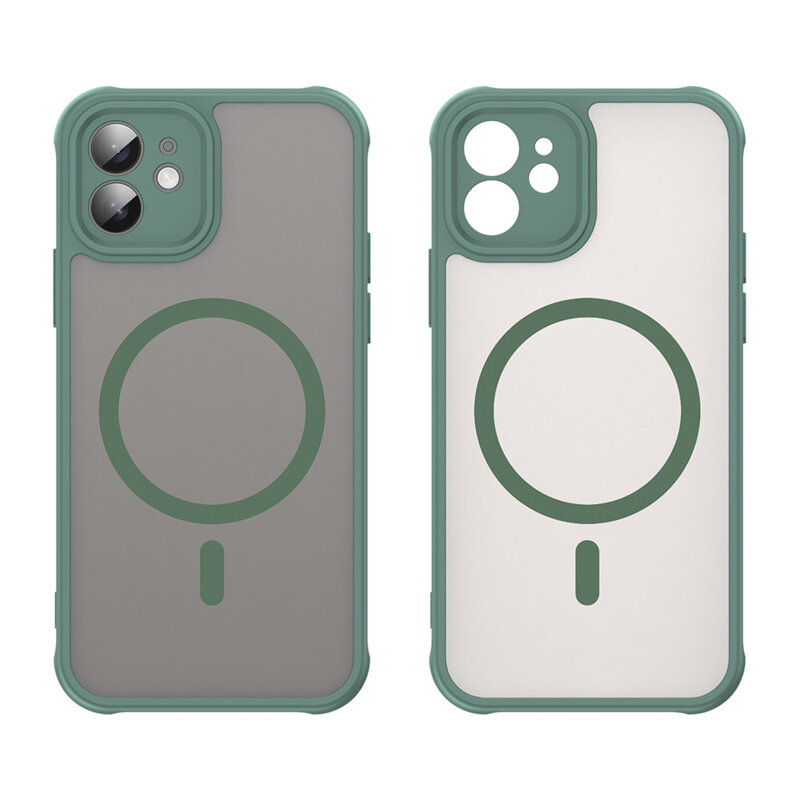 Husa iPhone 12 Techsuit HaloFrost II MagSafe, verde