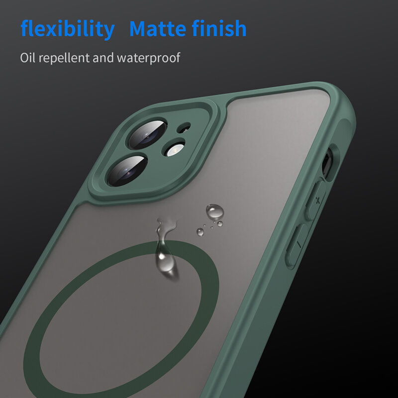 Husa iPhone 12 Techsuit HaloFrost II MagSafe, verde