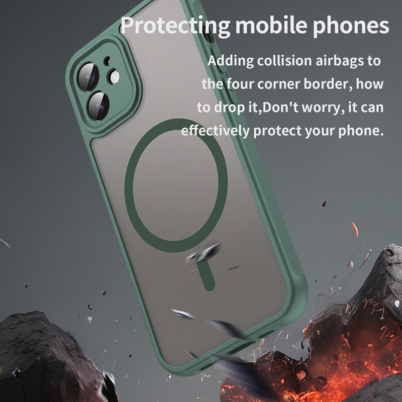 Husa iPhone 12 Techsuit HaloFrost II MagSafe, verde