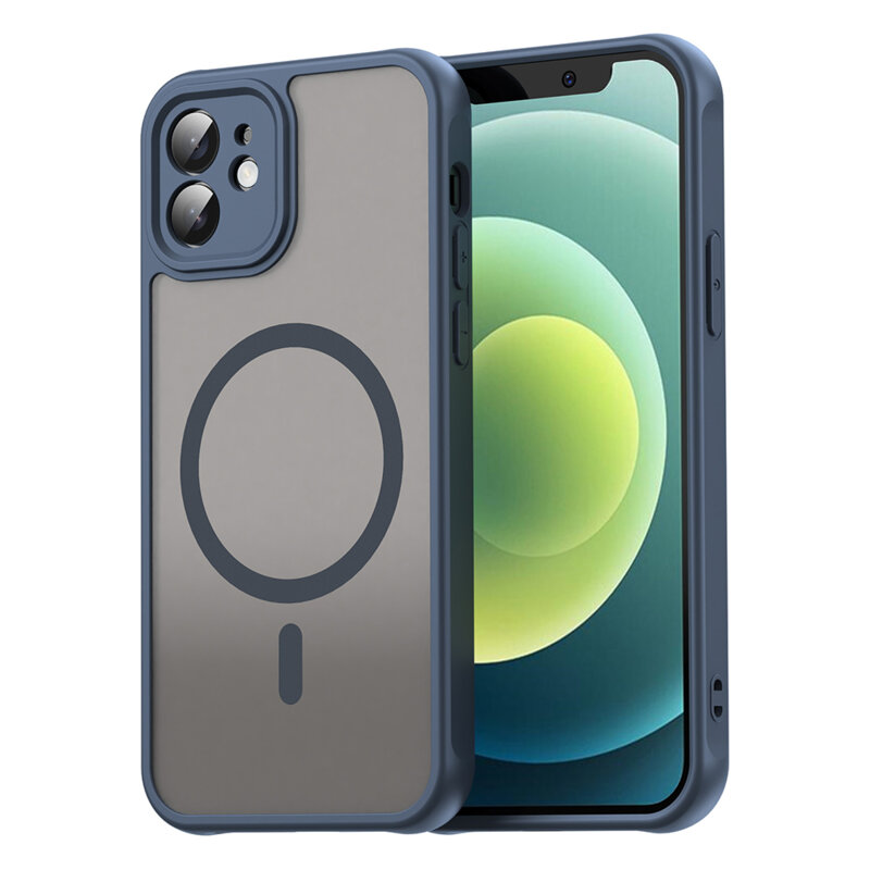 Husa iPhone 12 Techsuit HaloFrost II MagSafe, bleumarin