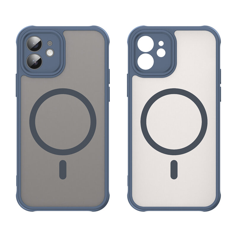 Husa iPhone 12 Techsuit HaloFrost II MagSafe, bleumarin