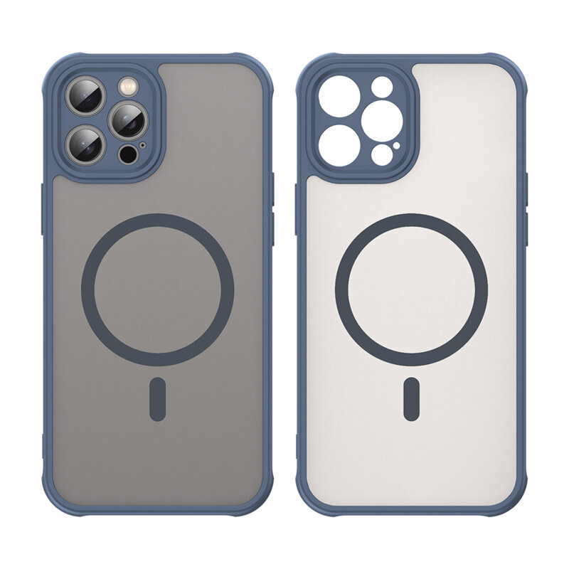 Husa iPhone 12 Pro Max Techsuit HaloFrost II MagSafe, bleumarin