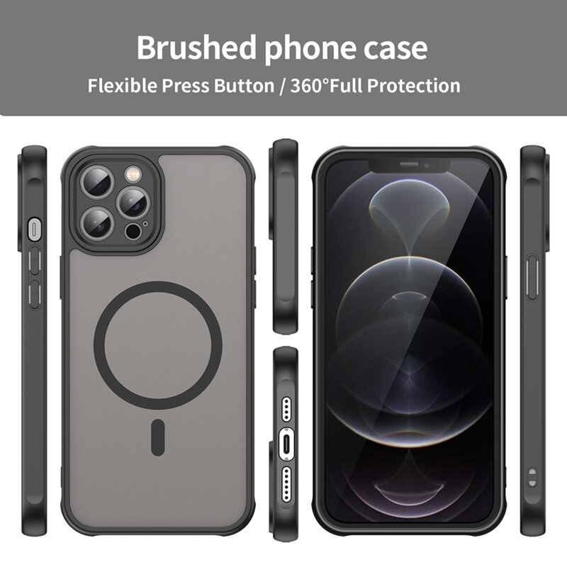 Husa iPhone 12 Pro Techsuit HaloFrost II MagSafe, negru