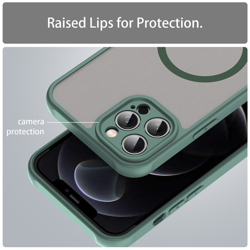 Husa iPhone 12 Pro Techsuit HaloFrost II MagSafe, verde