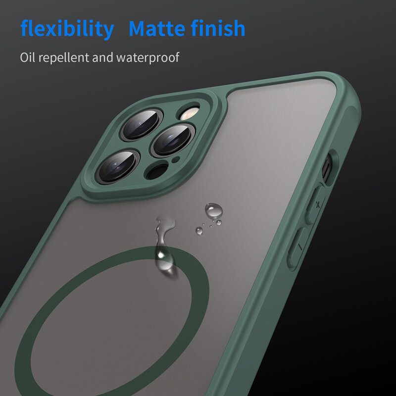 Husa iPhone 12 Pro Techsuit HaloFrost II MagSafe, verde