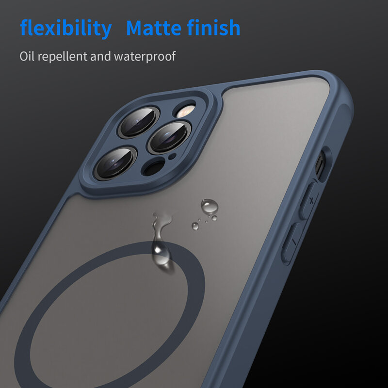 Husa iPhone 12 Pro Techsuit HaloFrost II MagSafe, bleumarin