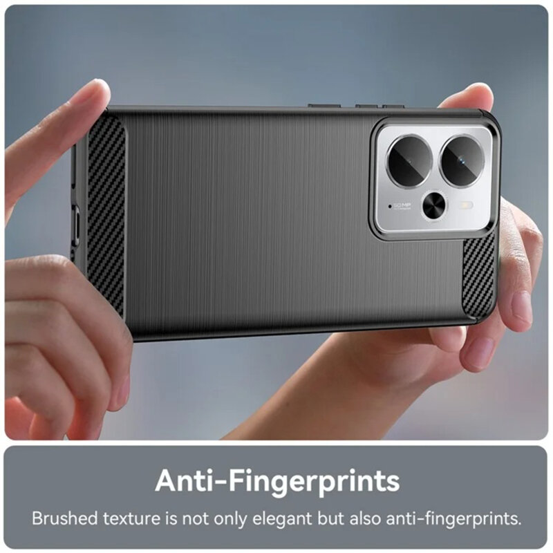 Husa Realme P3 5G Techsuit Carbon Silicone, negru