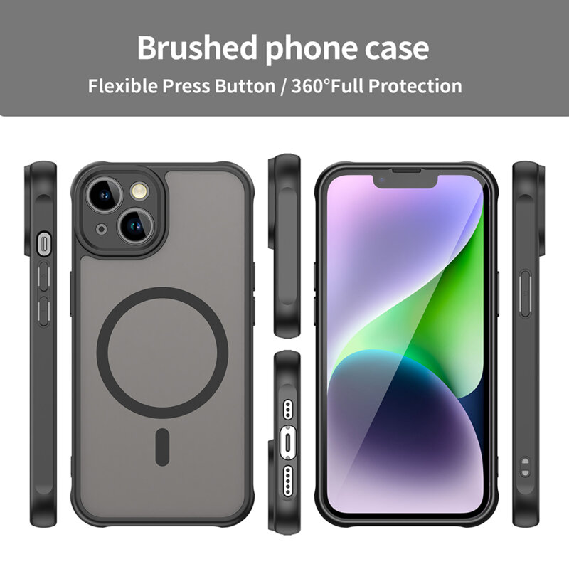 Husa iPhone 13 Techsuit HaloFrost II MagSafe, negru