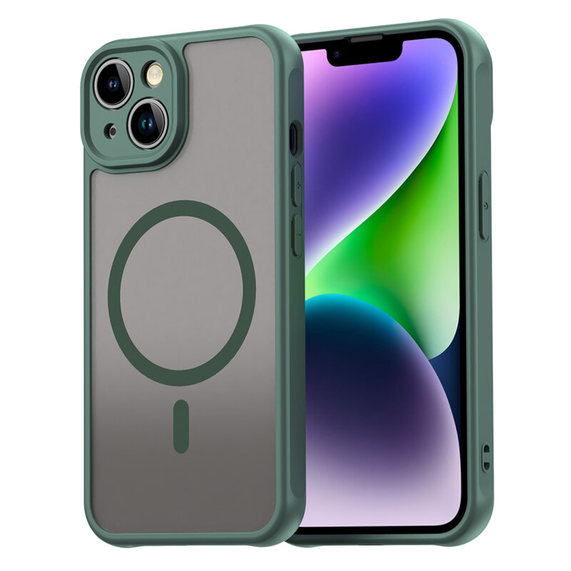 Husa iPhone 13 Techsuit HaloFrost II MagSafe, verde