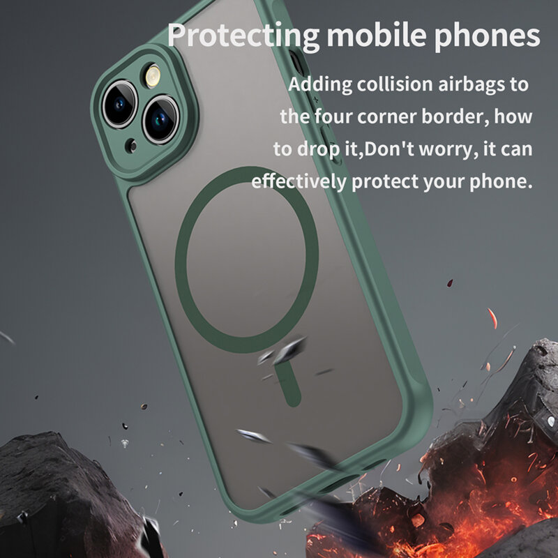 Husa iPhone 13 Techsuit HaloFrost II MagSafe, verde