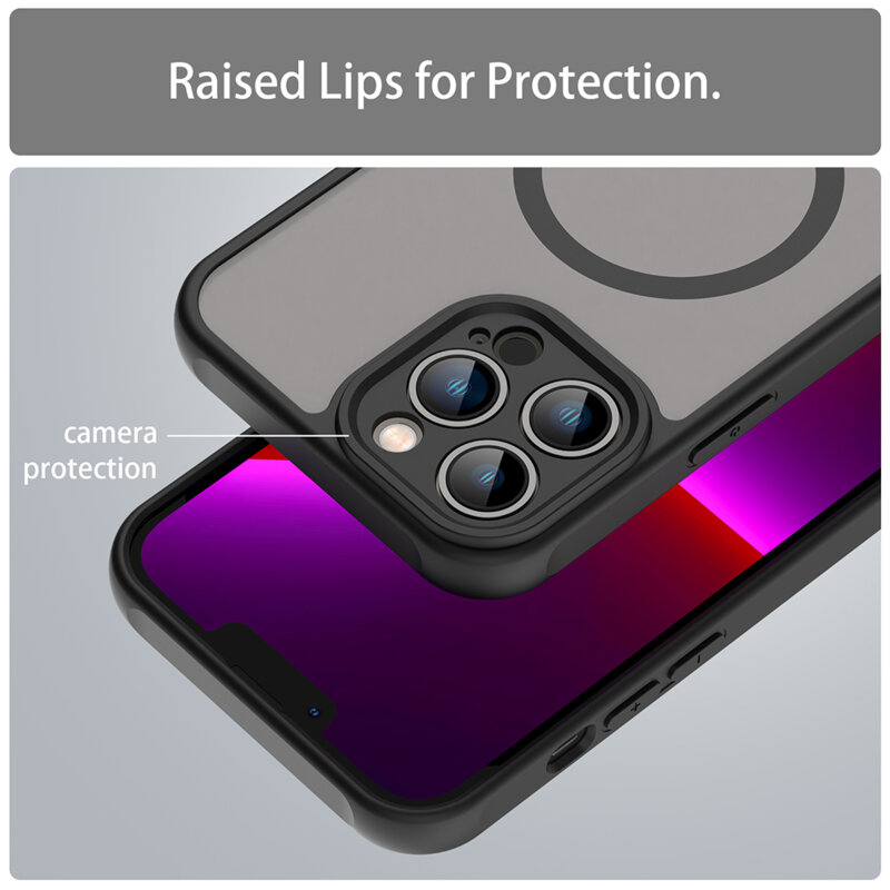 Husa iPhone 13 Pro Techsuit HaloFrost II MagSafe, negru