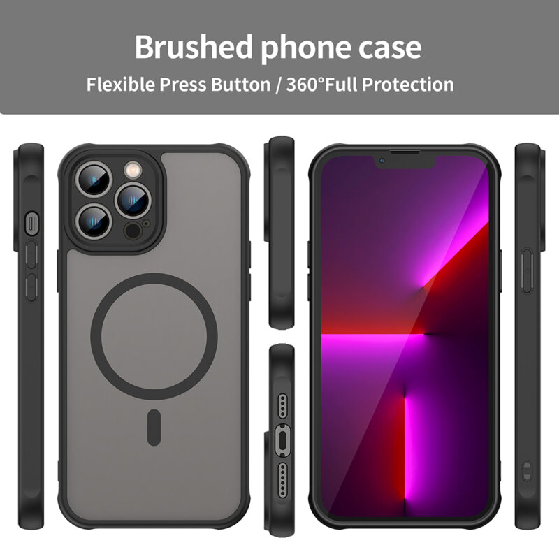 Husa iPhone 13 Pro Max Techsuit HaloFrost II MagSafe, negru