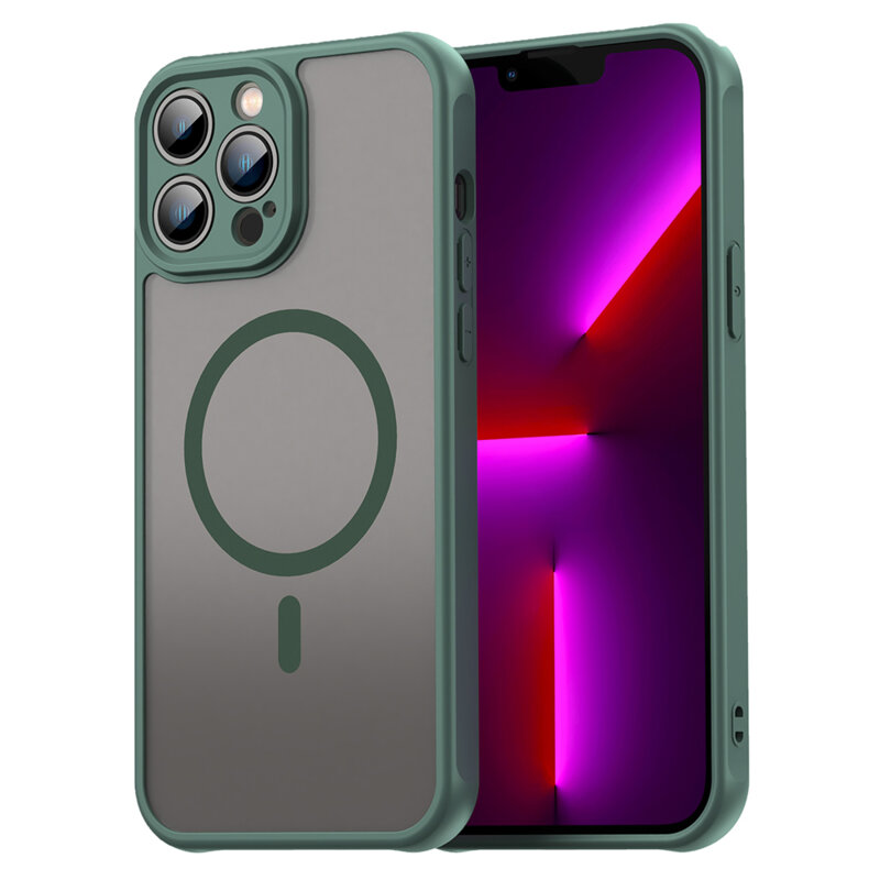 Husa iPhone 13 Pro Max Techsuit HaloFrost II MagSafe, verde