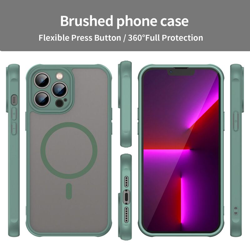 Husa iPhone 13 Pro Max Techsuit HaloFrost II MagSafe, verde