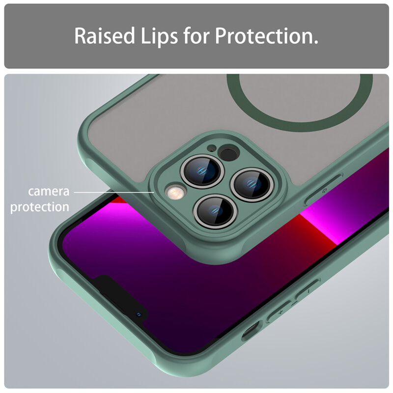 Husa iPhone 13 Pro Max Techsuit HaloFrost II MagSafe, verde