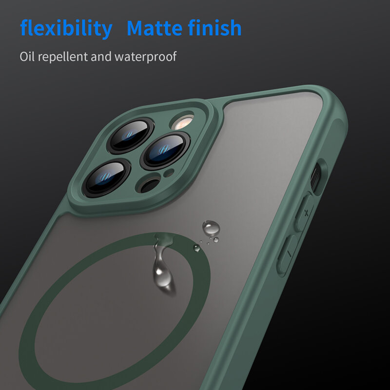 Husa iPhone 13 Pro Max Techsuit HaloFrost II MagSafe, verde