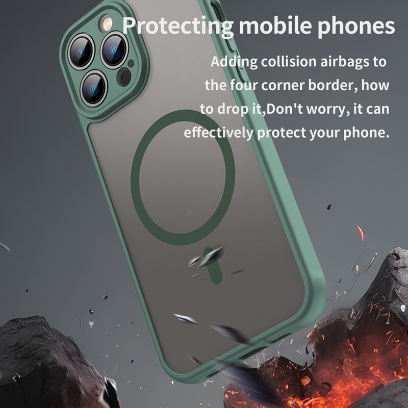 Husa iPhone 13 Pro Max Techsuit HaloFrost II MagSafe, verde