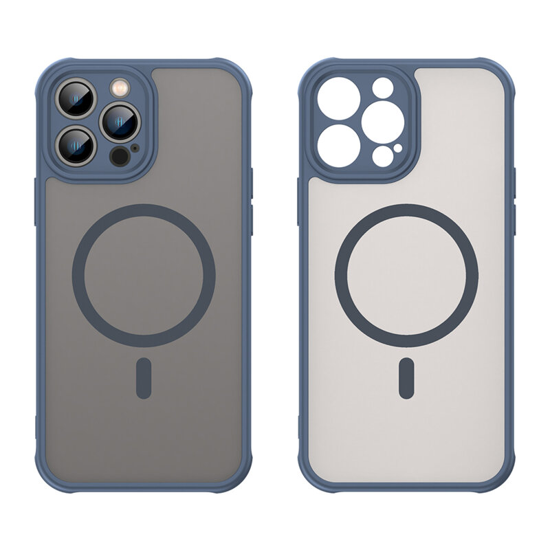 Husa iPhone 13 Pro Max Techsuit HaloFrost II MagSafe, bleumarin