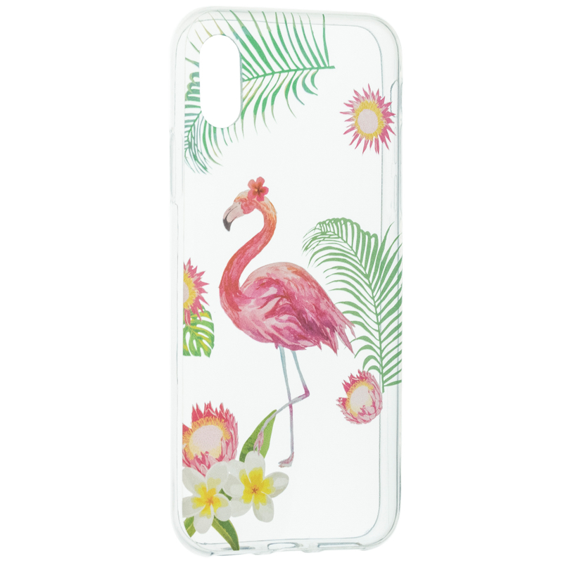 Husa iPhone XS Silicon Summer - Flamingo
