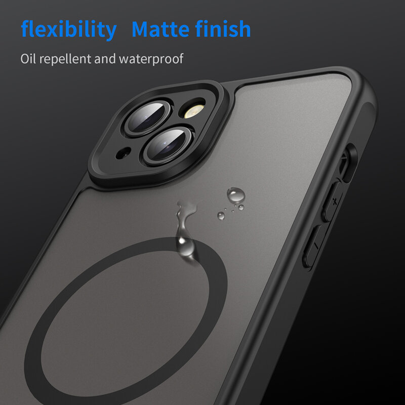 Husa iPhone 14 Techsuit HaloFrost II MagSafe, negru