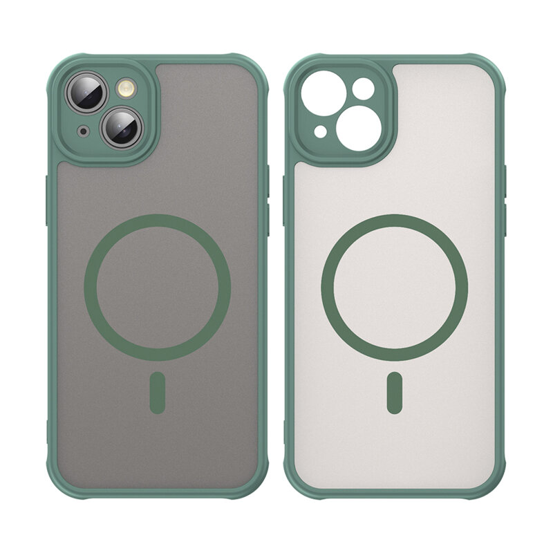 Husa iPhone 14 Techsuit HaloFrost II MagSafe, verde