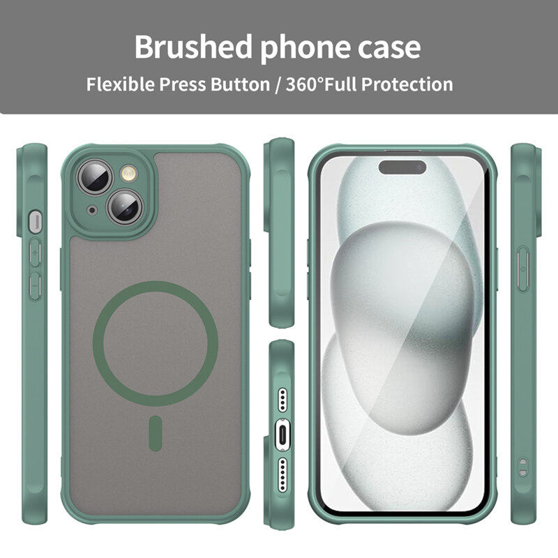 Husa iPhone 14 Techsuit HaloFrost II MagSafe, verde