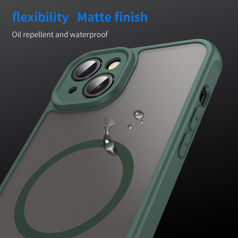 Husa iPhone 14 Techsuit HaloFrost II MagSafe, verde