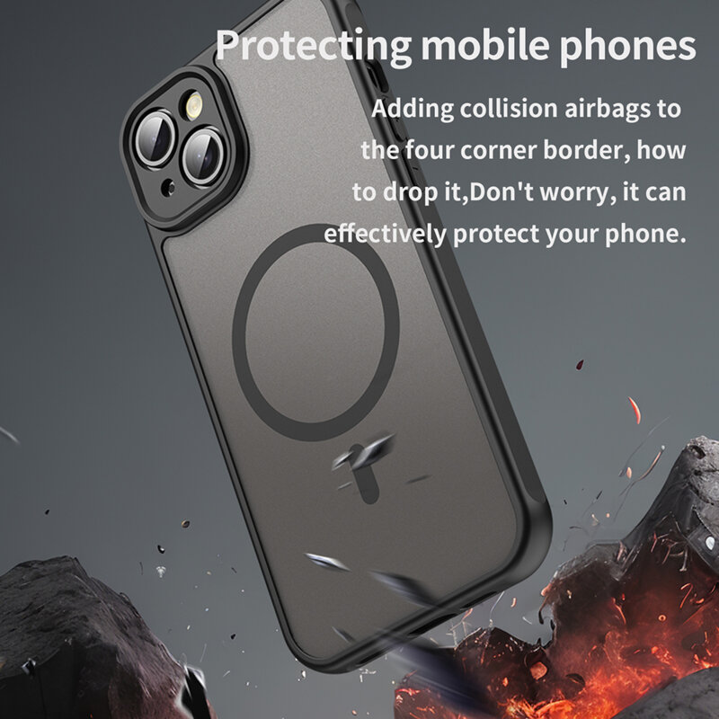 Husa iPhone 14 Plus Techsuit HaloFrost II MagSafe, negru