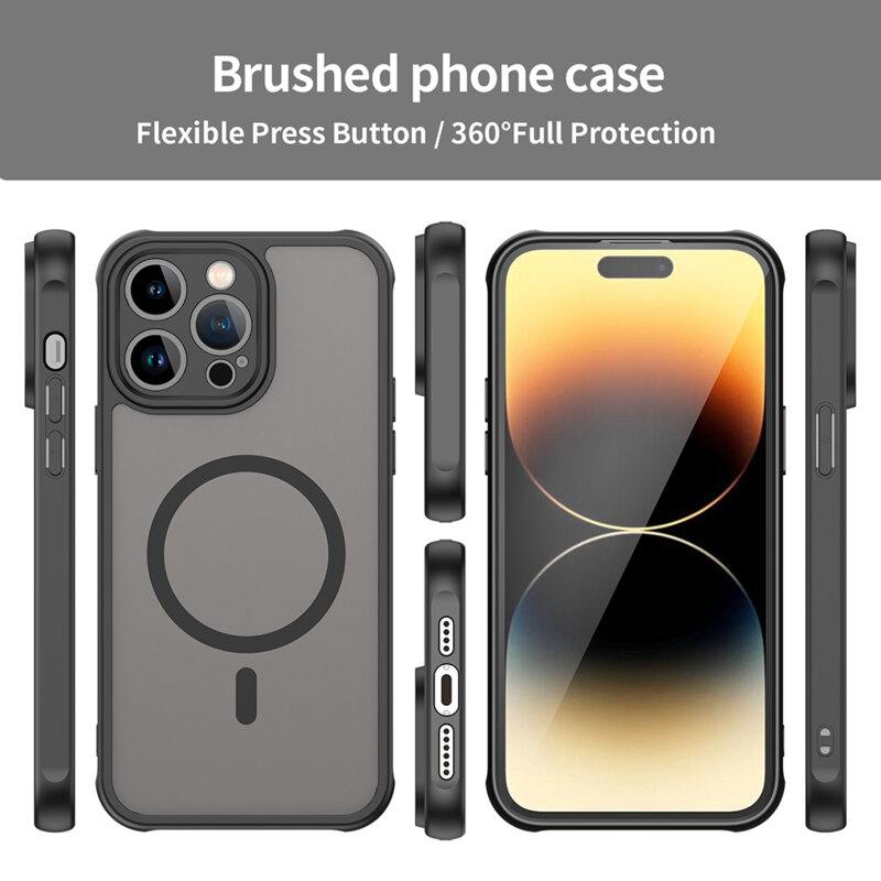 Husa iPhone 14 Pro Techsuit HaloFrost II MagSafe, negru