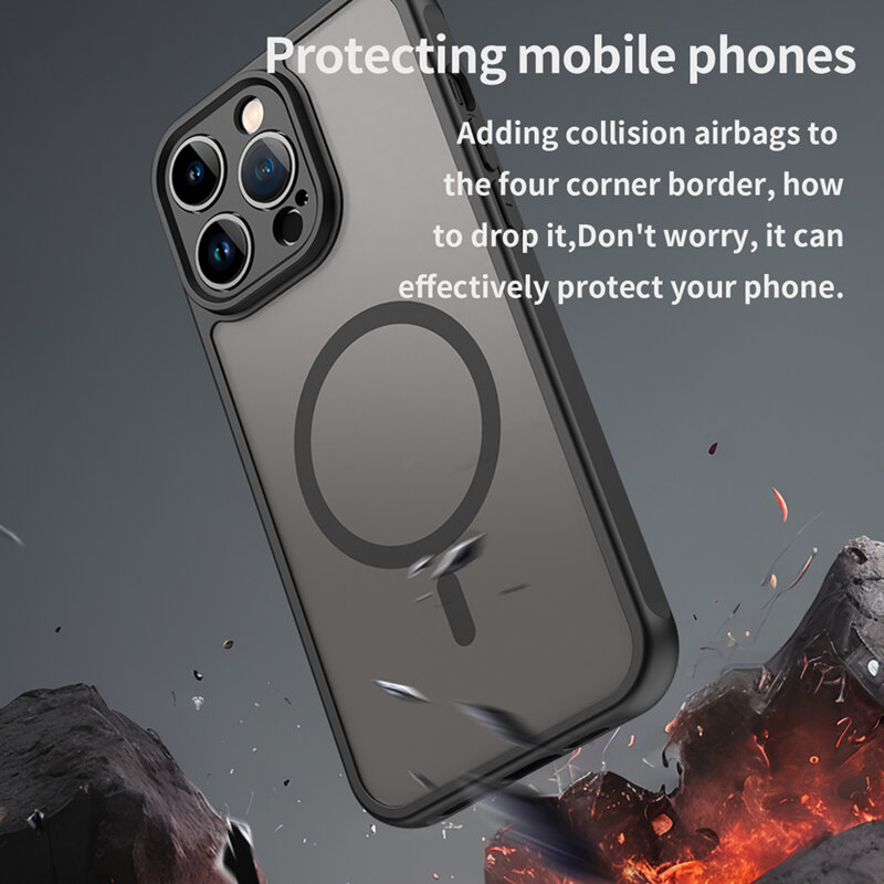 Husa iPhone 14 Pro Techsuit HaloFrost II MagSafe, negru