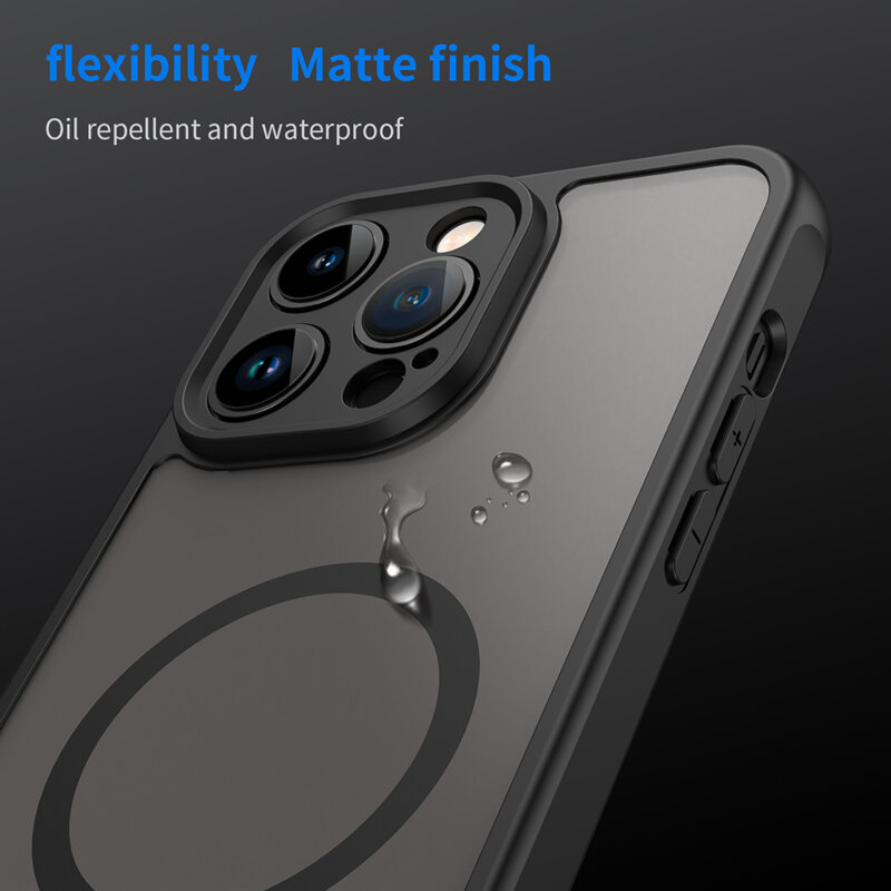 Husa iPhone 14 Pro Techsuit HaloFrost II MagSafe, negru