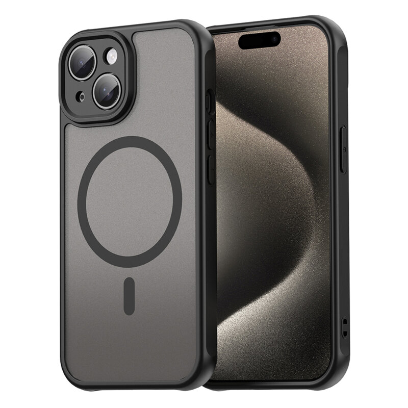 Husa iPhone 15 Plus Techsuit HaloFrost II MagSafe, negru