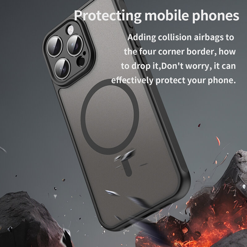Husa iPhone 15 Pro Techsuit HaloFrost II MagSafe, negru