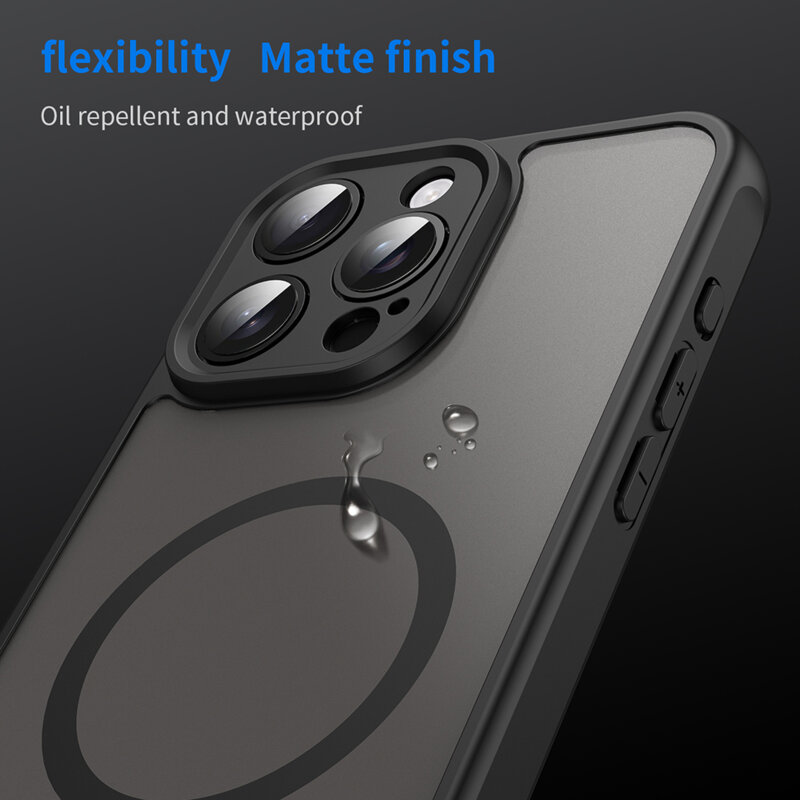 Husa iPhone 15 Pro Techsuit HaloFrost II MagSafe, negru