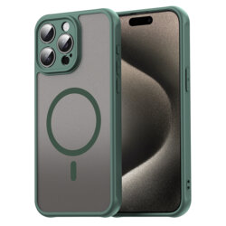 Husa iPhone 15 Pro Techsuit HaloFrost II MagSafe, verde