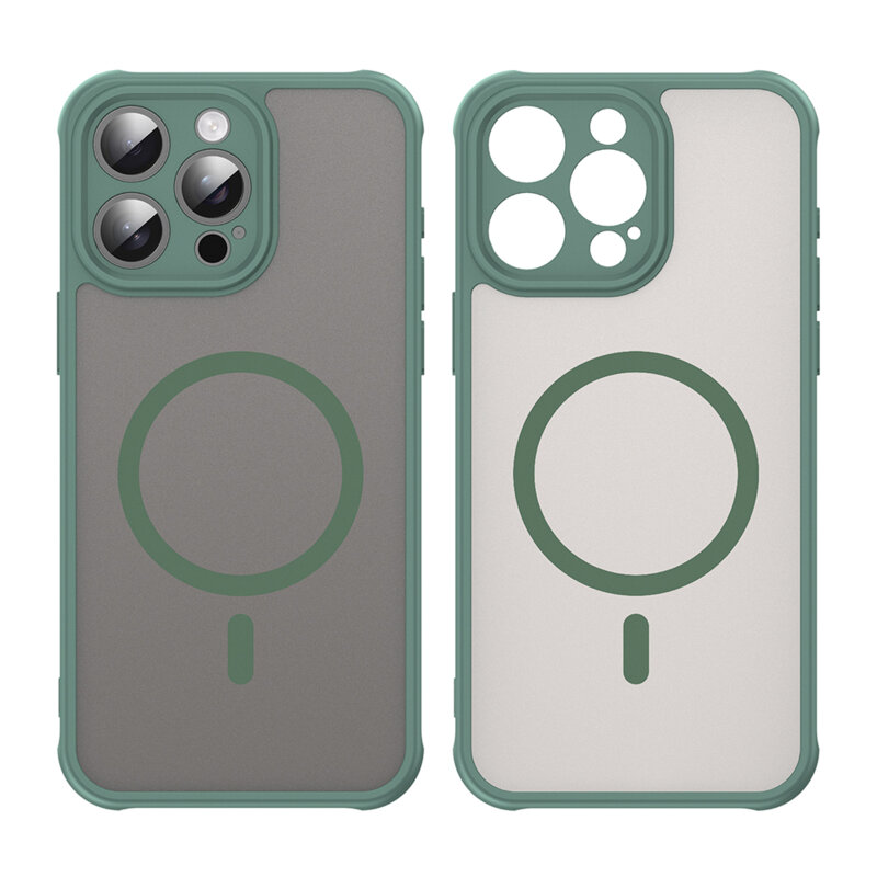 Husa iPhone 15 Pro Techsuit HaloFrost II MagSafe, verde
