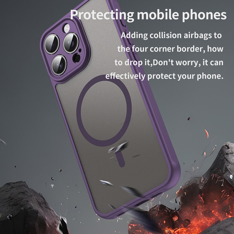 Husa iPhone 15 Pro Techsuit HaloFrost II MagSafe, mov