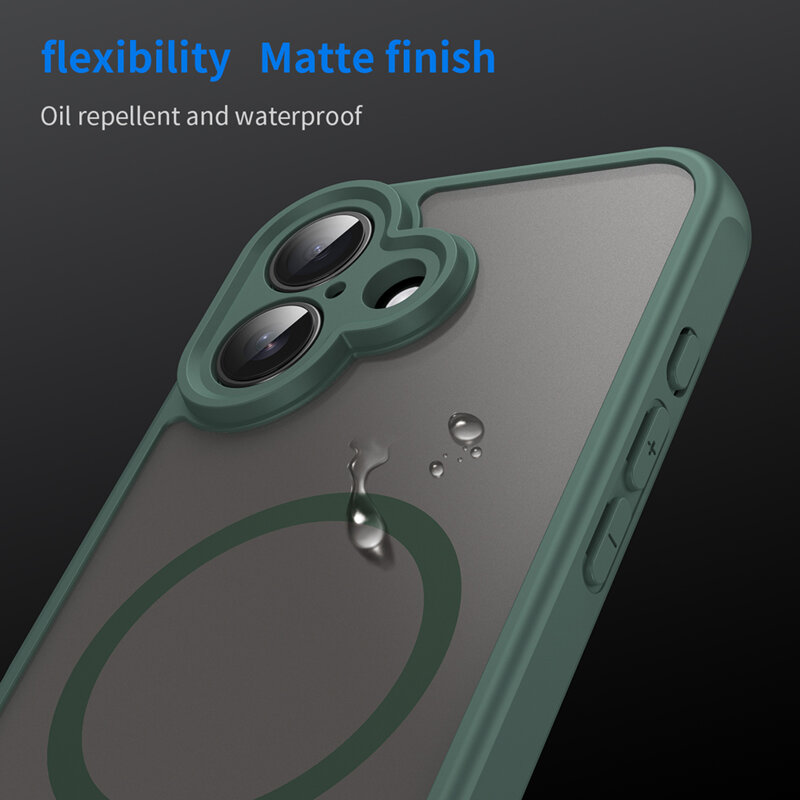 Husa iPhone 16 Techsuit HaloFrost II MagSafe, verde