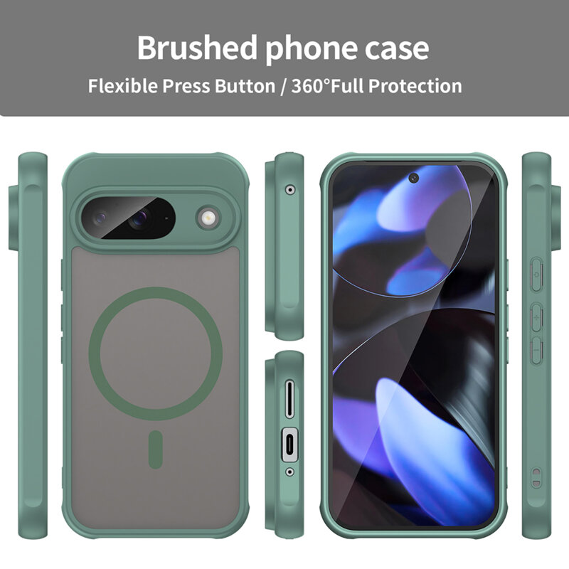 Husa Google Pixel 9 Techsuit HaloFrost II MagSafe, verde