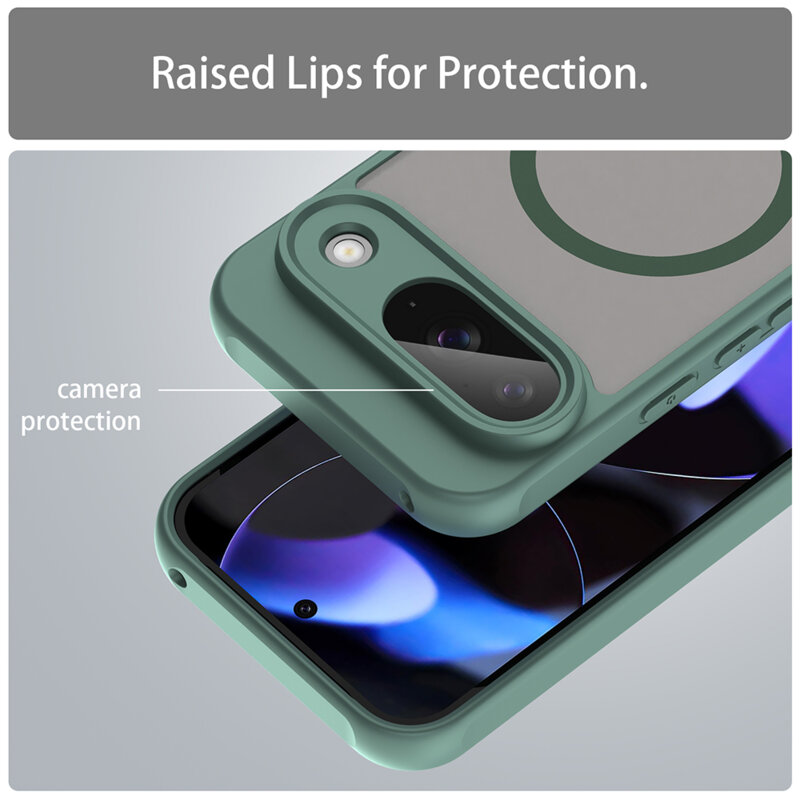 Husa Google Pixel 9 Techsuit HaloFrost II MagSafe, verde