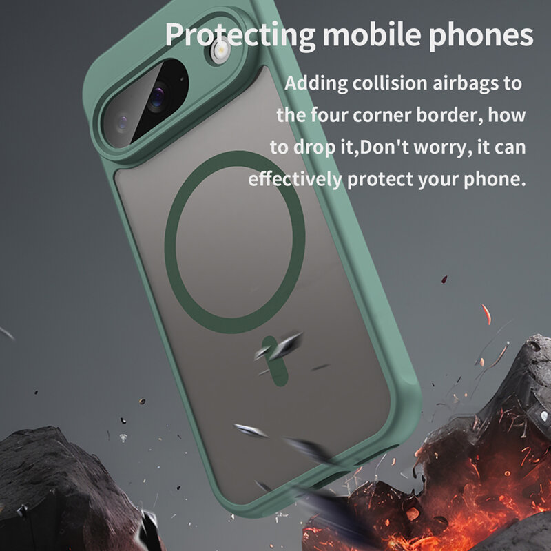 Husa Google Pixel 9 Techsuit HaloFrost II MagSafe, verde