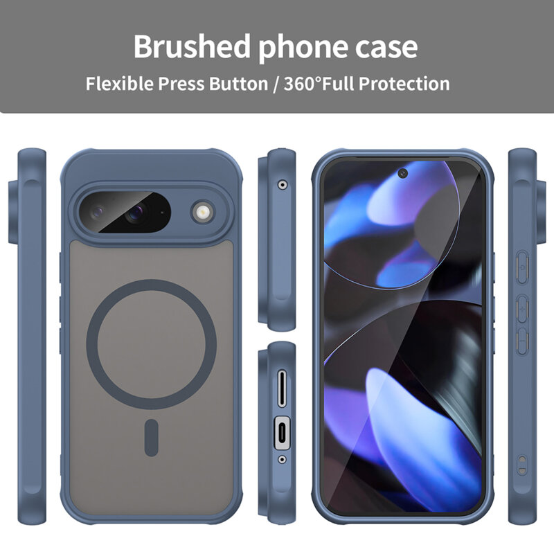 Husa Google Pixel 9 Techsuit HaloFrost II MagSafe, bleumarin