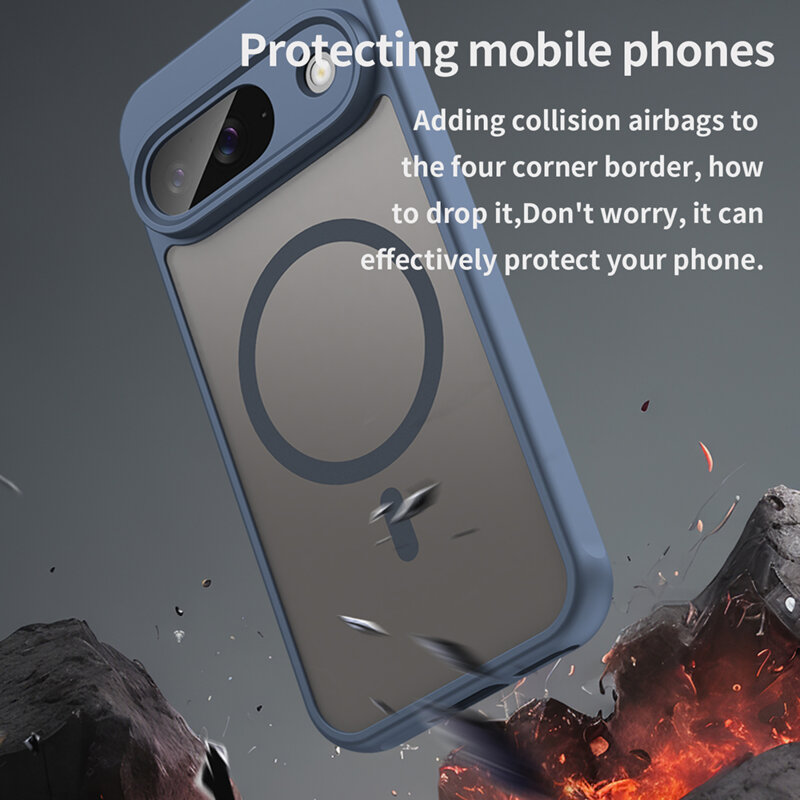 Husa Google Pixel 9 Techsuit HaloFrost II MagSafe, bleumarin